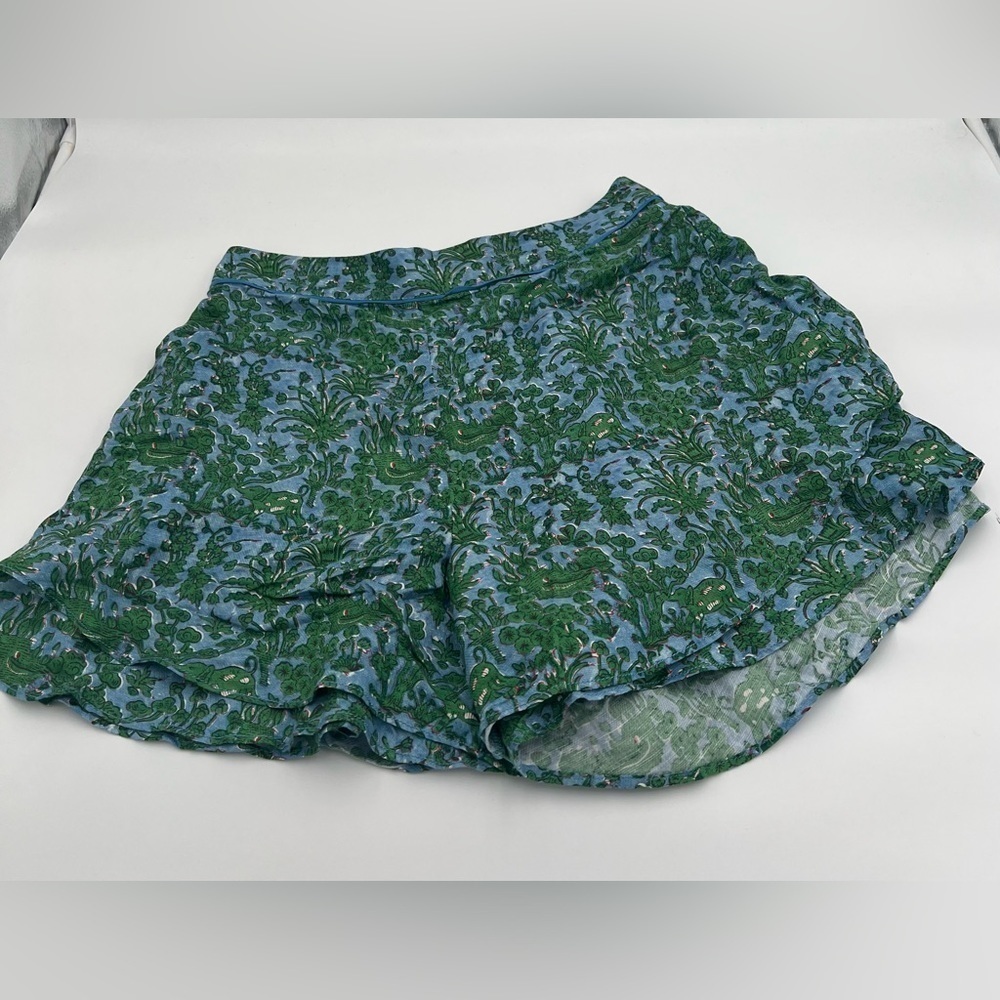 Anthropolgie Elephant Floral Print Rayon Linen Shorts Extra Small- Pre Own - Picture 4 of 15